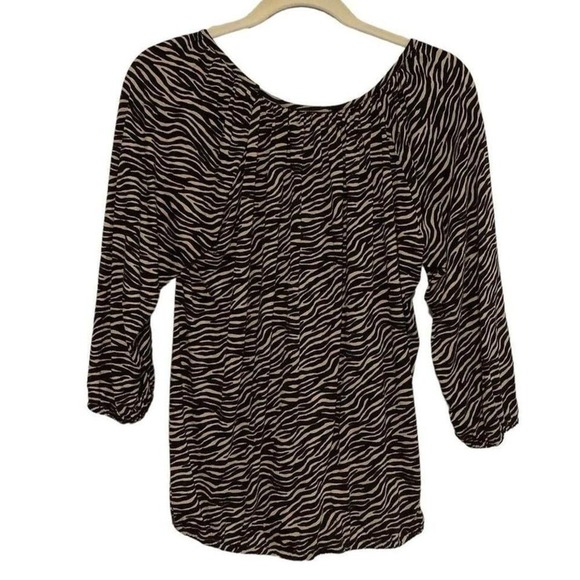 MICHAEL MICHAEL KORS Zebra-Print Peasant Top size L - Picture 5 of 5